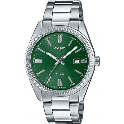 Casio MTP-1302PD-3AVEF Ανδρικό Αναλογικό Ρολόι Μπαταρίας με Πράσινο Καντράν και Ασημί Μπρασελέ Casio MTP-1302PD-3AVEF Ανδρικό Αναλογικό Ρολόι Μπαταρίας με Πράσινο Καντράν και Ασημί Μπρασελέ